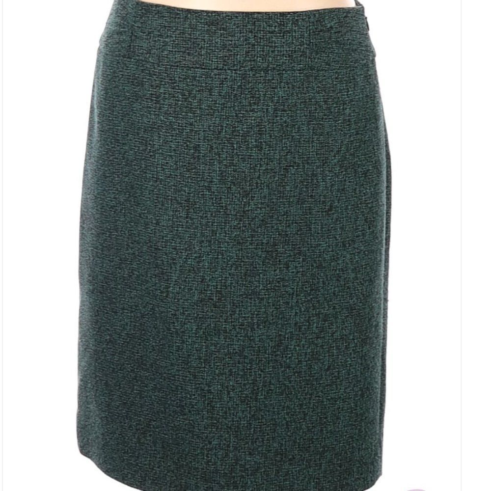 Classiques Entier Green Black Tweed Ruffle Skirt